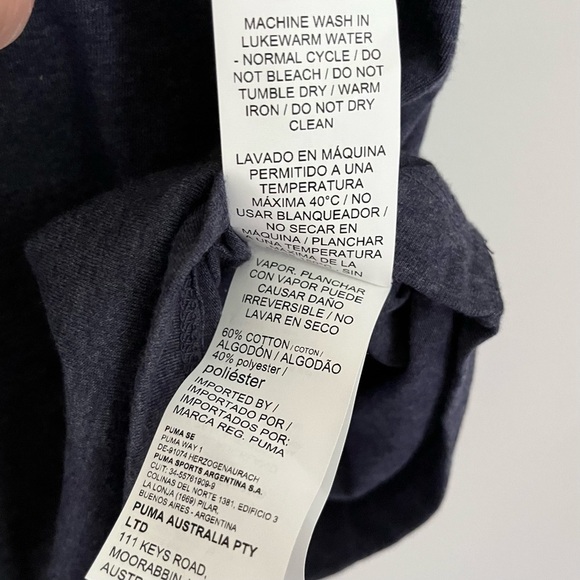 NWT Puma Men's Heathered Logo Crew Neck Short Sleeve T Shirt Blue Size Medium - Picture 9 of 9